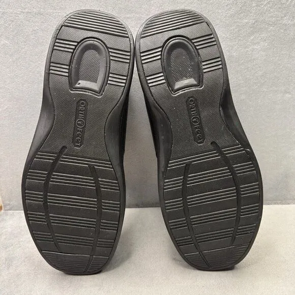 OrthoFeet 510 Broadway Mens Size 11.5 (2E) Shoes Black Leather Orthopedic Arch