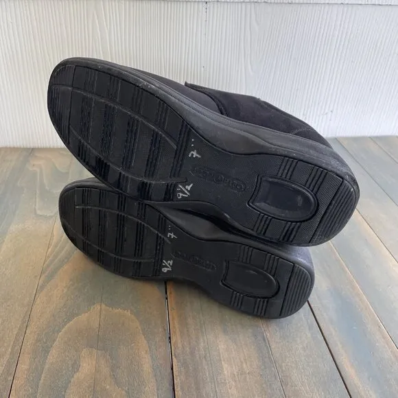 OrthoFeet 525 Bismarck Black Slip-On Orthopedic Shoes Mens Size 9.5 XXW (E8)
