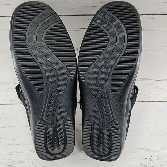 Orthofeet 827 Springfield Womens 7B Black Orthopedic Mary Jane Comfort Shoes
