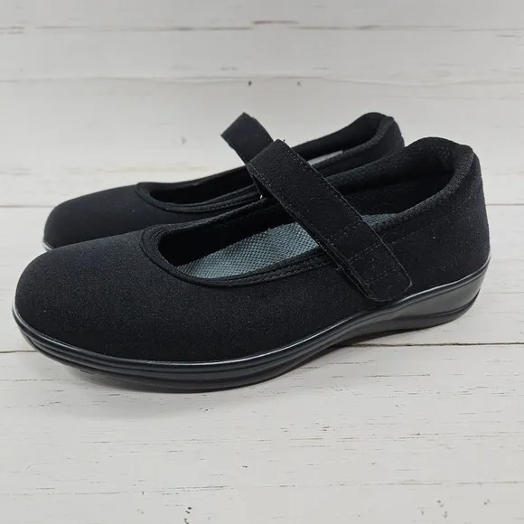 Orthofeet 827 Springfield Womens 7B Black Orthopedic Mary Jane Comfort Shoes