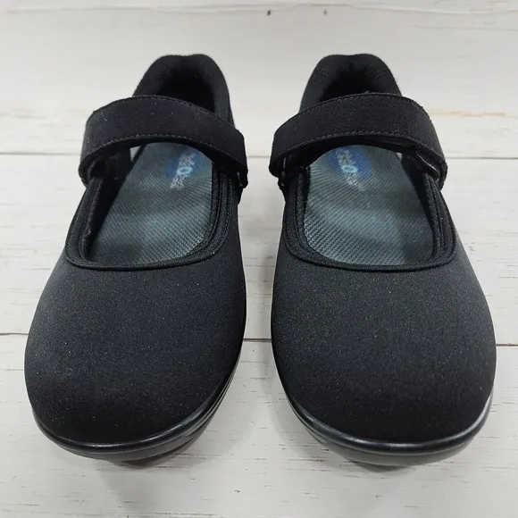 Orthofeet 827 Springfield Womens 7B Black Orthopedic Mary Jane Comfort Shoes