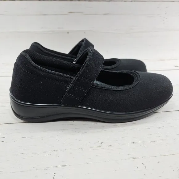 Orthofeet 827 Springfield Womens 7B Black Orthopedic Mary Jane Comfort Shoes