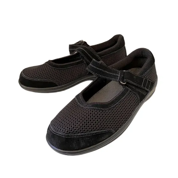 ORTHOFEET 851 Mary Jane Leather Shoes Gel Breathable Mesh Comfort 11 XWide 2E