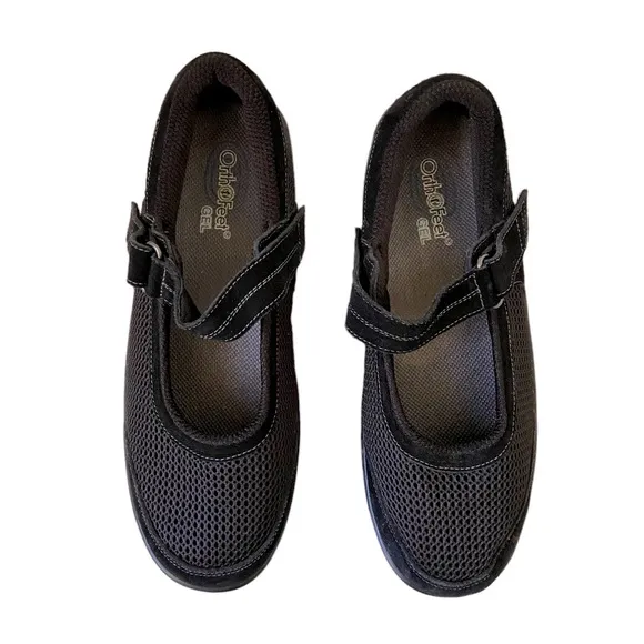 ORTHOFEET 851 Mary Jane Leather Shoes Gel Breathable Mesh Comfort 11 XWide 2E