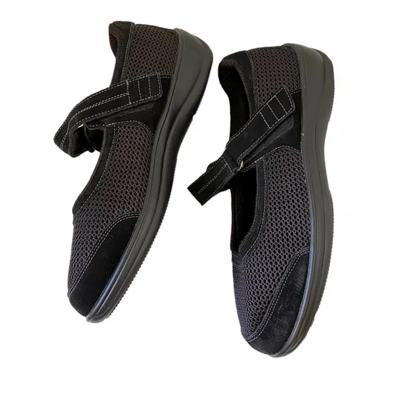 ORTHOFEET 851 Mary Jane Leather Shoes Gel Breathable Mesh Comfort 11 XWide 2E