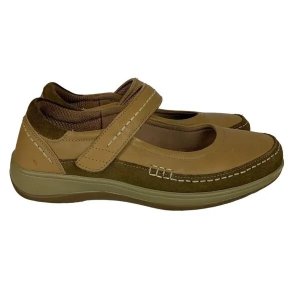 Orthofeet Athens Womens Sz 9 EE Extra Wide Mary Jane Orthopedic Shoes Brown 869
