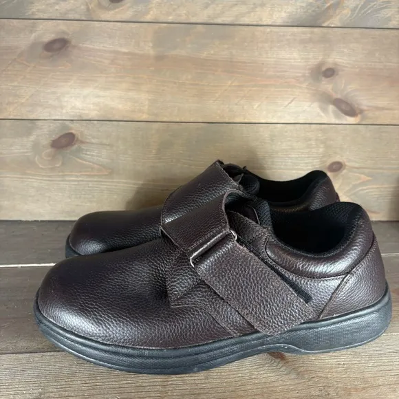 orthofeet broadway mens size 10 shoes brown leather orthopedic walking sneakers