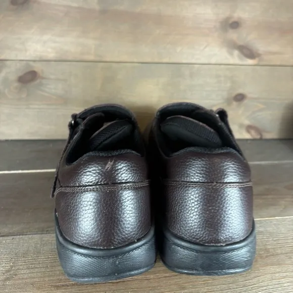 orthofeet broadway mens size 10 shoes brown leather orthopedic walking sneakers