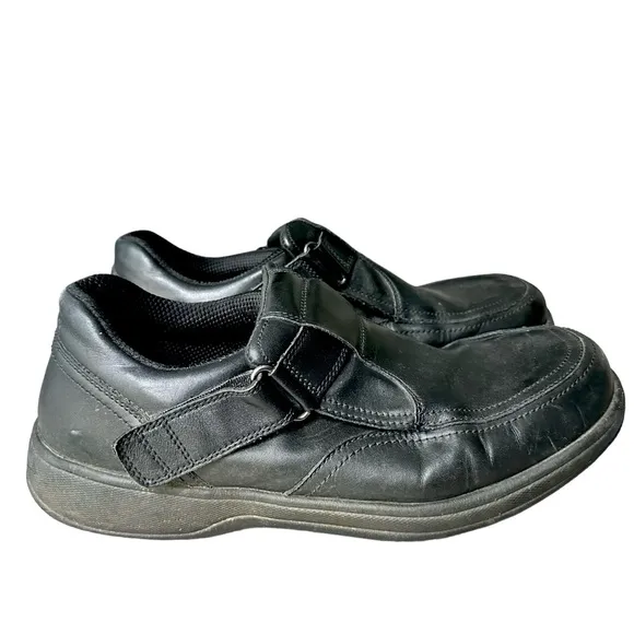 Orthofeet Carnigie Slip On Shoes Mens Size 13‎ 2E Wide Black Orthopedic