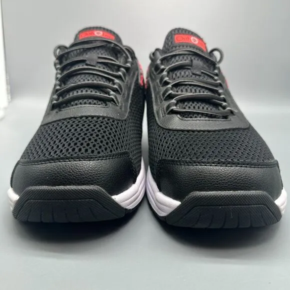Orthofeet Edgewater Mens 10.5 Wide Black Orthopedic Knit Sneakers Lace-Up Shoes