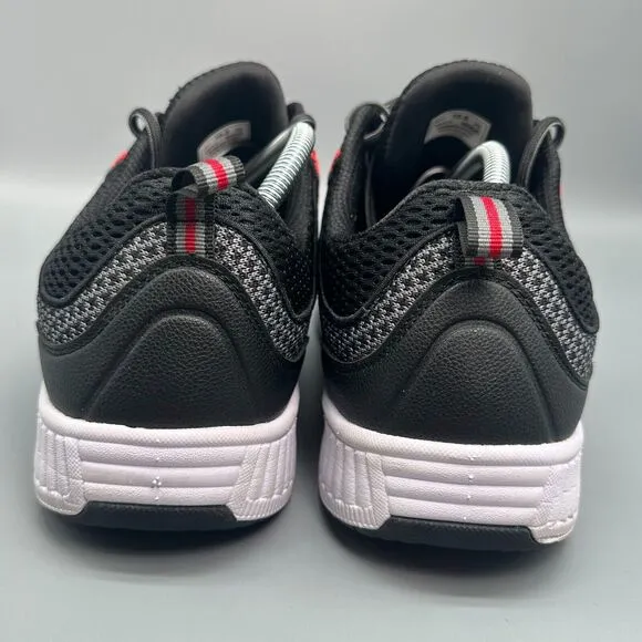 Orthofeet Edgewater Mens 10.5 Wide Black Orthopedic Knit Sneakers Lace-Up Shoes