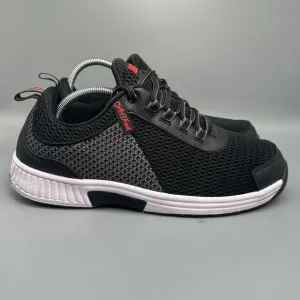 Orthofeet Edgewater Mens 10.5 Wide Black Orthopedic Knit Sneakers Lace-Up Shoes