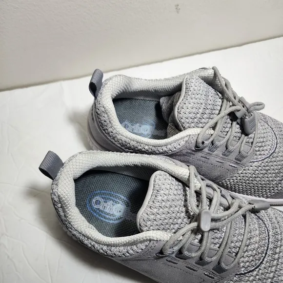Orthofeet Francis Gray Knit Sneakers Orthopedic No Tie Shoes US Womens SZ 9 D