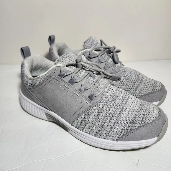 Orthofeet Francis Gray Knit Sneakers Orthopedic No Tie Shoes US Womens SZ 9 D
