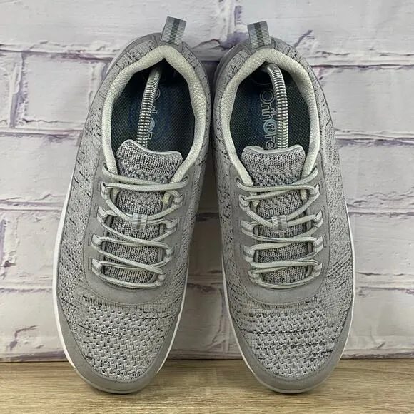 Orthofeet Lava Orthopedic Comfort Shoes Men's 9.5 X-Wide Gray Knit Sneakers 613