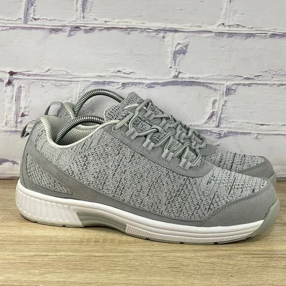 Orthofeet Lava Orthopedic Comfort Shoes Men's 9.5 X-Wide Gray Knit Sneakers 613