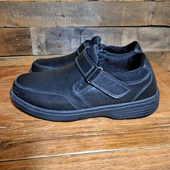 Orthofeet Men’s 7.5 D Medium Walking Shoes Black Leather Orthopedic 511