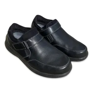 Orthofeet Men’s 9.5 2E Medium Walking Shoes Black Leather Orthopedic 511