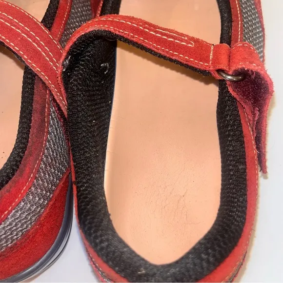 Orthofeet Shoes Chattanooga Mary Jane Orthopedic Comfort Diabetic Red Gray 10D