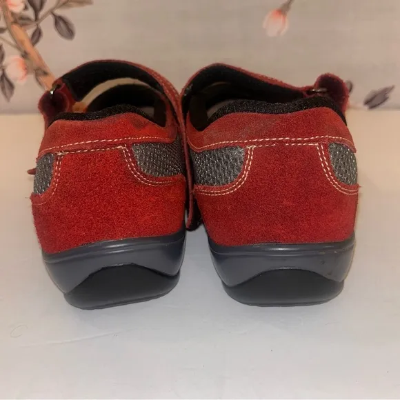 Orthofeet Shoes Chattanooga Mary Jane Orthopedic Comfort Diabetic Red Gray 10D