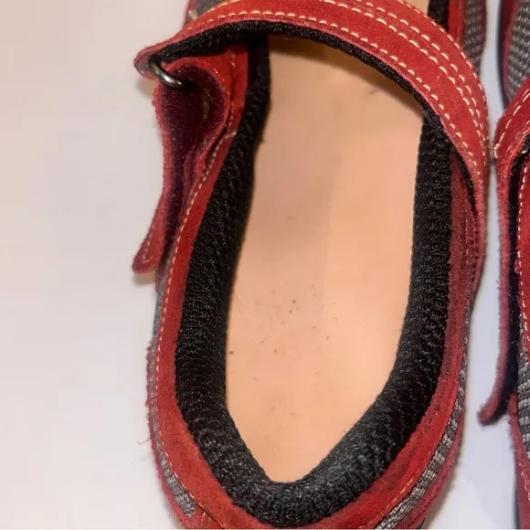 Orthofeet Shoes Chattanooga Mary Jane Orthopedic Comfort Diabetic Red Gray 10D