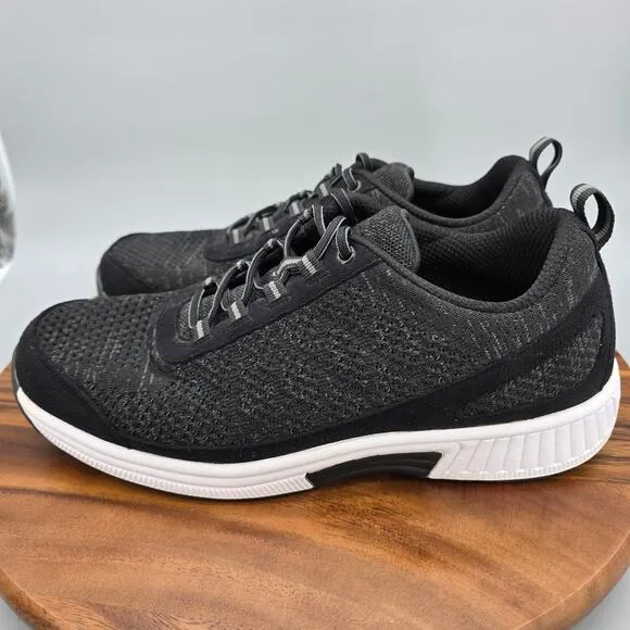 Orthofeet Shoes Men's 11 D Black Lava Walking Orthopedic Athletic Sneakers