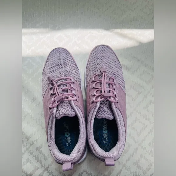 Orthofeet Shoes Womens 10.5 Wide Sneakers Walking Orthopedic Comfy Knit Rose