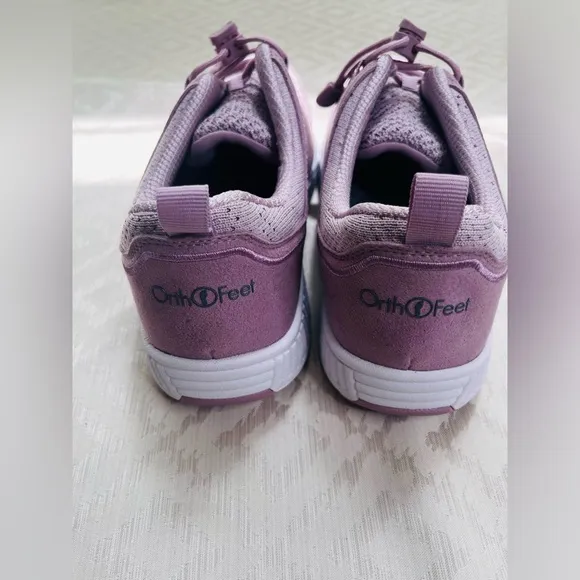 Orthofeet Shoes Womens 10.5 Wide Sneakers Walking Orthopedic Comfy Knit Rose