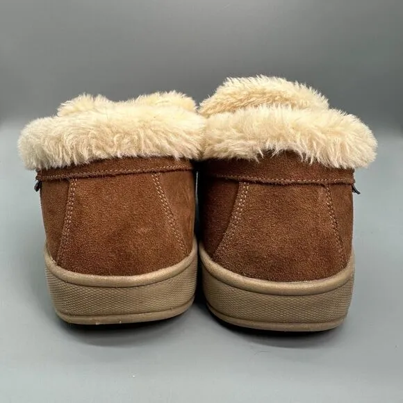 Orthofeet Tuscany Men's 11.5 Wide Brown Suede Orthopedic Faux Fur Pull-On Casual