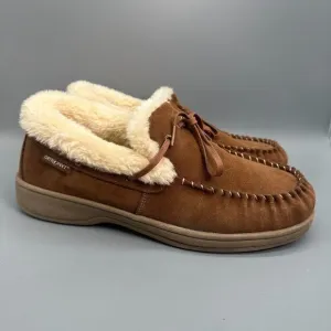Orthofeet Tuscany Men's 11.5 Wide Brown Suede Orthopedic Faux Fur Pull-On Casual