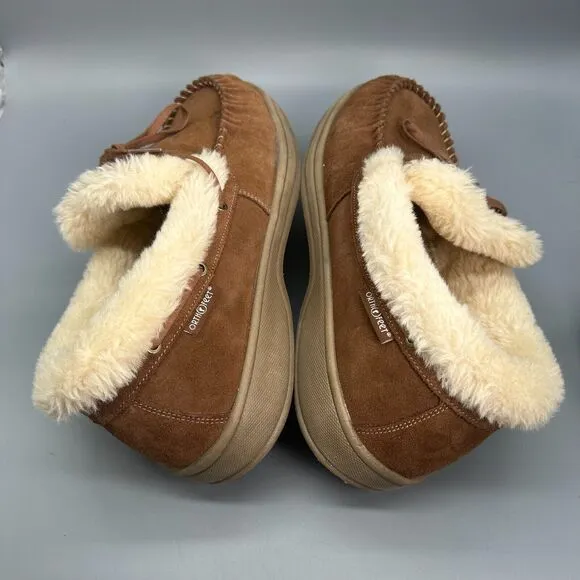 Orthofeet Tuscany Men's 11.5 Wide Brown Suede Orthopedic Faux Fur Pull-On Casual