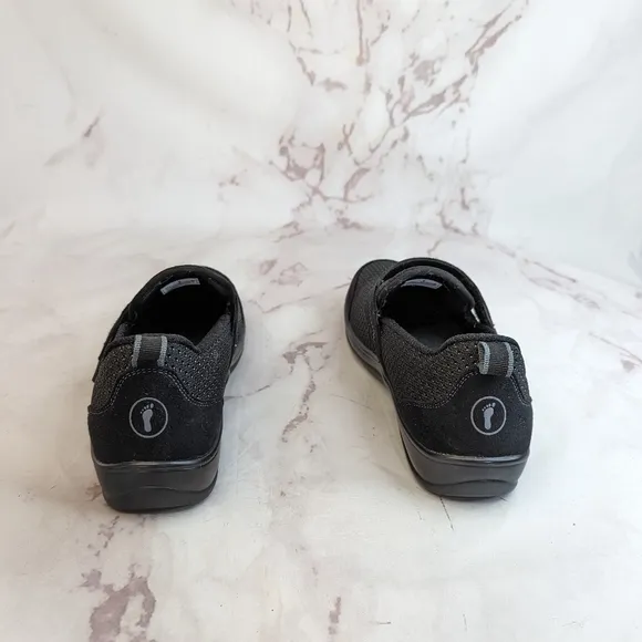 Orthofeet Womens Size 9 B Black Shoes Orthopedic Comfort Sneakers Quincy Slip On
