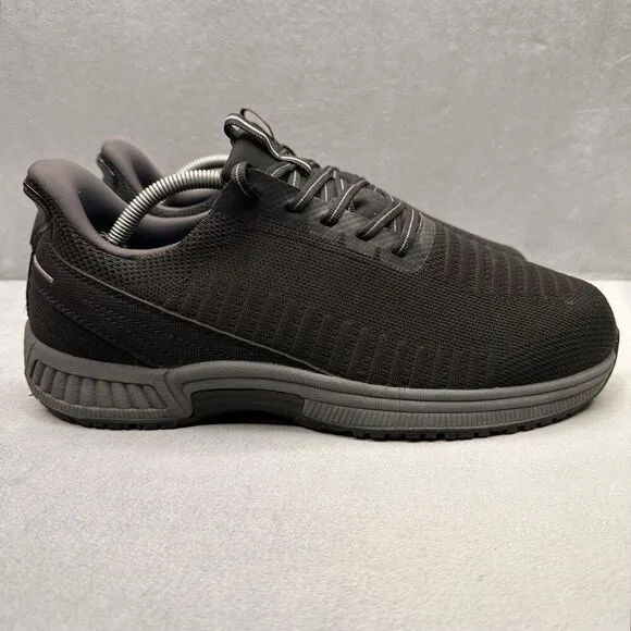 OrthoFeet Yari Mens Size 10 (2E) Wide Shoes Black Orthopedic Slip Resistant