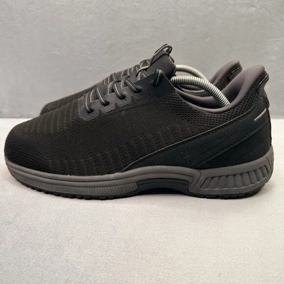 OrthoFeet Yari Mens Size 10 (2E) Wide Shoes Black Orthopedic Slip Resistant