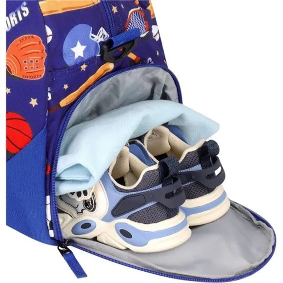 OVERNIGHT Bags for Kids Duffel Bags Basketball-Blue