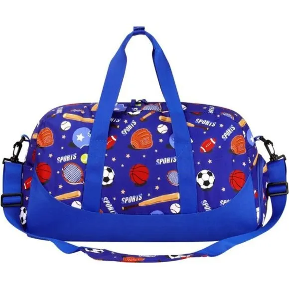 OVERNIGHT Bags for Kids Duffel Bags Basketball-Blue