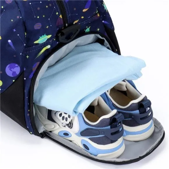 OVERNIGHT Bags for Kids Duffel Bags Dino Fossil-Blue