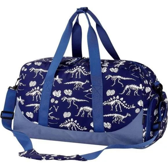 OVERNIGHT Bags for Kids Duffel Bags Dino Fossil-Blue