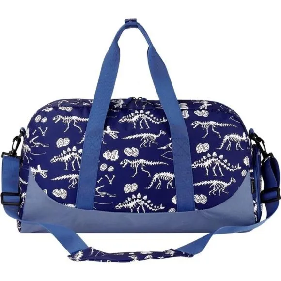 OVERNIGHT Bags for Kids Duffel Bags Dino Fossil-Blue