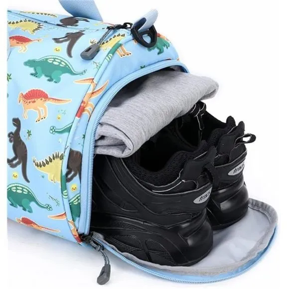 OVERNIGHT Bags for Kids Duffel Bags Dinosaur-Blue