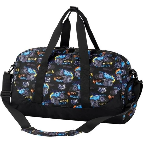 OVERNIGHT Bags for Kids Duffel Bags Monstar Truck-Black