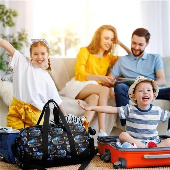 OVERNIGHT Bags for Kids Duffel Bags Monstar Truck-Black