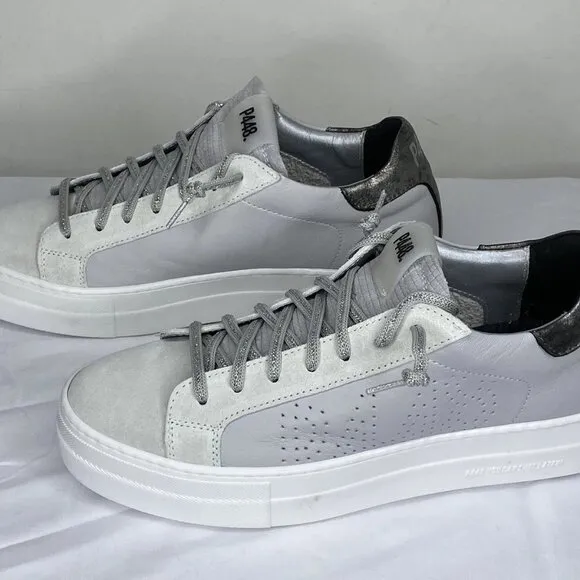 P448 Women’s Thea Platform Sneakers Roccia Gray Size 9 Lace-Up Round Toe –