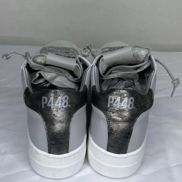 P448 Women’s Thea Platform Sneakers Roccia Gray Size 9 Lace-Up Round Toe –
