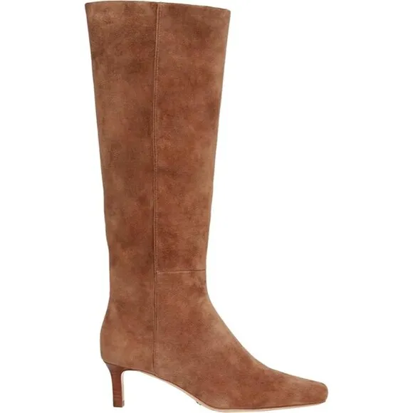 PAIGE Women's Ansley Mid-Calf truffle suede Boots Size 10