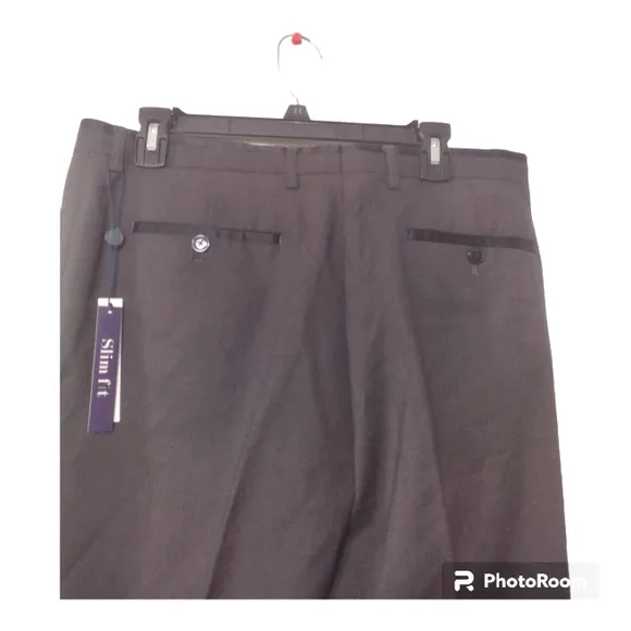 Paisley &amp; Gray Downing PKT Trim Slim Fit Men's Dress Pants Charcoal Knit Pants