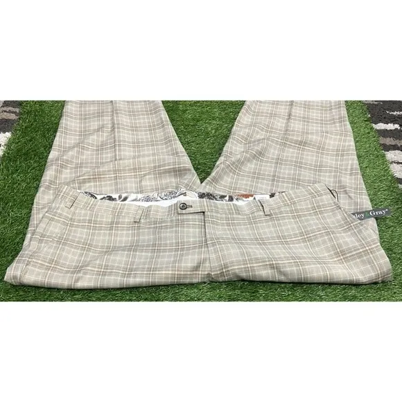 Paisley &amp; Gray Slim Fit Downing Brown Plaid  Checkered 44 x 32 New