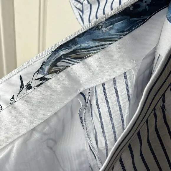 Paisley &amp; Gray Slim Fit White &amp; Blue Striped Pant 44 x 32 NWT Suit Seperate