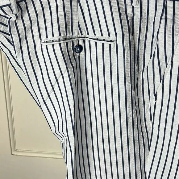 Paisley &amp; Gray Slim Fit White &amp; Blue Striped Pant 44 x 32 NWT Suit Seperate