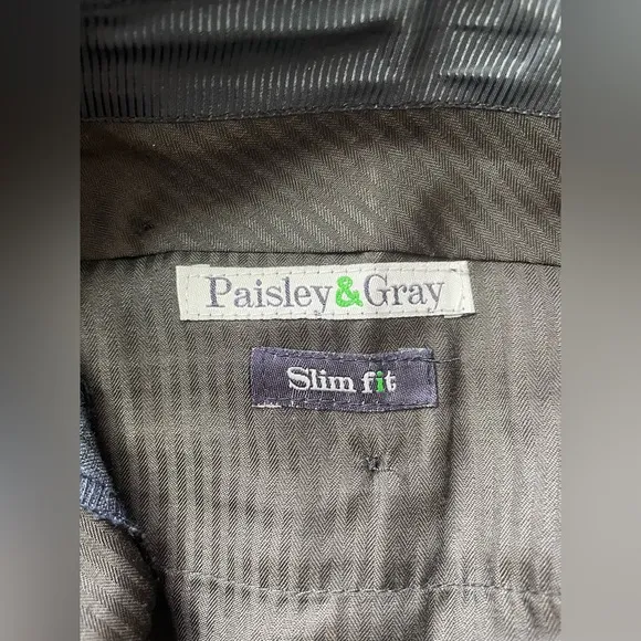 Paisley Gray Men Blue Slim Fit Dress Pants Size 34x32